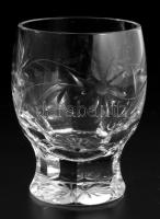 10 darabos ólomkristály italos készlet, köszörült mintával, m: 8,5 cm