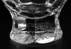 10 darabos ólomkristály italos készlet, köszörült mintával, m: 8,5 cm