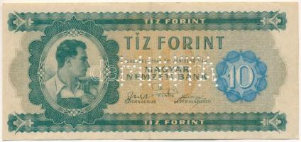 1946. 10Ft "A000 000000" sorozat és sorszámmal, "MINTA" perforációval T:F / Hungary 1946. 10 Forint "A000 000000" Serial number, "MINTA (SPECIMEN)" C:F Adamo F1M1a