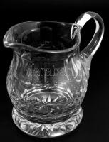 10 személyes ólomkristály boros készlet, kancsó 10 darab pohárral, köszörült mintával, hibátlan, m: ...