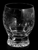 10 személyes ólomkristály boros készlet, kancsó 10 darab pohárral, köszörült mintával, hibátlan, m: ...