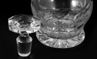 Ólomkristály dugós italos üveg, hibátlan, m: 27 cm