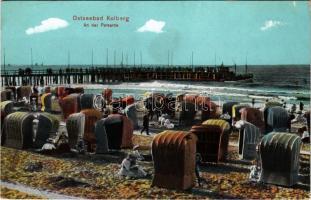 Kolobrzeg, Ostseebad Kolberg; An der Persante. Julius Simonsen / beach (fl)