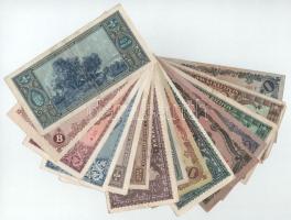 Vegyes, 15db-os Pengő bankjegytétel, mind különféle 500P-10.000BP között T:F,VG