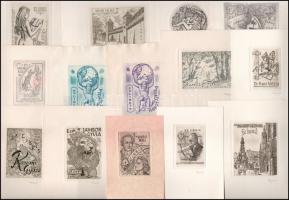 Tempinszky István (1907-1979): kb. 118 db ex libris és kisgrafika. Klf. Technikák, papír. Részben ce...