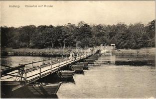 Kolobrzeg, Ostseebad Kolberg; Malkuhle mit Brücke / bridge