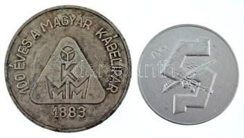 1983. "100 éves a Magyar Kábelipar" kétoldalas fém emlékérem (60mm) + 1983. "Esztergom felszabadítója emlékére 1683-1983" kétoldalas Al emlékérem (46mm) T:XF,VF, patina