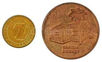 Kuba 1983. "A Moncada-támadás 30. évfordulója 1953-1983 / Siboney farm" kétoldalas bronz emlékérem kartontokban (35mm) + Németország 1991. "Ottakring 100 éves 1891-1991 / Hiszünk az ötletekben" kétoldalas bronz emlékérem (20mm) T:AU Cuba 1983. "XXX Aniversario Asalto al Moncada 1953-1983 / Granja Siboney" two-sided bronze commemorative medallion in cardboard case (35mm) + Germany 1991. "Ottakring 100 jahre 1891-1991 / Wir glauben an ideen" two-sided bronze commemorative medallion (20mm) C:AU