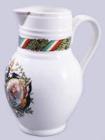 1916 Altrohlau világháborús emlékkancsó II. Vilmos és Ferenc József arcképével díszítve, tűzhibával, repedésvonallal, kopással, jelzett, m: 20 cm