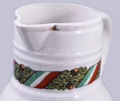 1916 Altrohlau világháborús emlékkancsó II. Vilmos és Ferenc József arcképével díszítve, tűzhibával,...