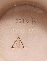 Régi német ónfedeles söröskorsó, jelzett, lepattanással, m: 26 cm