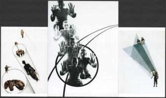 cca 1929 Moholy-Nagy László (1895-1946) magyar - amerikai fotográfus kollázsai, 3 db modern nagyítás, jelzés nélkül, 21x15 cm és 15x10 cm