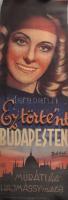 Ez történt Budapesten, 1944. Moziplakát (filmplakát, rácsplakát). Muráti Lili, Hajmássy Miklós, Rajnay Gábor, Ladomerszky Margit, Kiss Manyi, Makláry Zoltán szereplésével. Rendező: Hamza D. Ákos. Litográfia, papír. Bódis jelzéssel a litográfián Kellner Márkus, Bp. M.F.I. Film. Lapszéli szakadásokkal. 84×29 cm. / Vintage Hungarian movie poster, with tears, lithograph on paper.