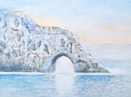 Garabuczy Ágnes (1936-2020): Tengerparton. Olaj, farost, jelzett, hátoldalán Garabuczy Ágnes autográ...