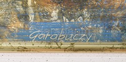 Garabuczy Ágnes (1936-2020): Tengerparton. Olaj, farost, jelzett, hátoldalán Garabuczy Ágnes autográ...