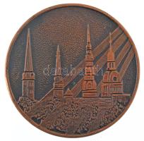 Szovjetunió DN "Lenin-rend Riga Elektromechanikai üzem" kétoldalas, patinázott bronz emlék...