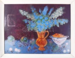 Böhm Lipót, Poldi (1916-1995): Interieur. Pasztell, papír, jelezve jobbra középen. Hátoldalán Képcsarnok Vállalat címkéivel. Üvegezett fakeretben, 60×80 cm