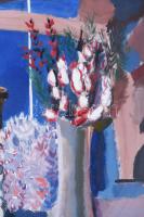 Misch Ádám (1935-1995): Csendélet. Olaj, farost, jelezve jobbra lent (Misch), hátoldalán Képcsarnok ...