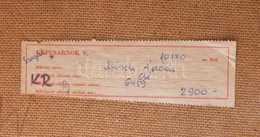 Misch Ádám (1935-1995): Csendélet. Olaj, farost, jelezve jobbra lent (Misch), hátoldalán Képcsarnok ...