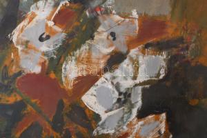 Klimó Károly (1936-): Csendélet. Olaj, farost, jelezve jobbra fent. Hátoldalán Képcsarnok Vállalat c...