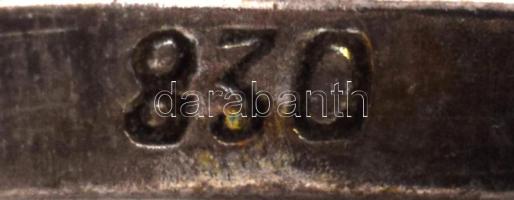 Antik ezüst (Ag) ékszer szett gazdag markazit berakással, illetve gyöngy ékítéssel, gyűrű m: 52, kli...