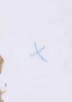 Meissen játszó gyermekek. nagy méretű dísztál. Kézzel festett, jelzett, kos kopással d: 34 cm