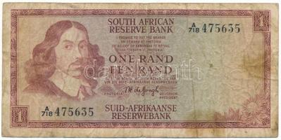 Dél-Afrika 1967. 1R T:VG hátoldalon ragasztónyom South Africa 1967. 1 Rand C:VG backside with gluemark