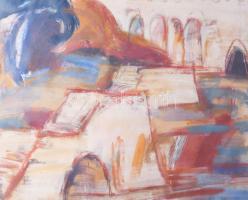 Balogh Ervin (1925-2020): Halászbástya, Budapest, 1970-es évek. Olaj, farost, jelezve balra lent. Há...