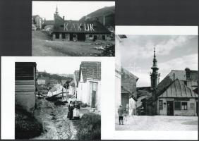 cca 1930 előtt készült felvételek a Tabánról, 3 db modern nagyítás, jelzés nélkül, 21x15 cm és 10x15 cm