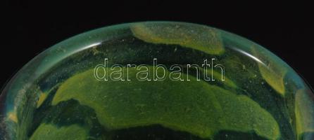 Üveg váza. XIX. sz. Anyagában színezett hutaüveg 20 cm /// Glass vase. 19th century, colored art gla...