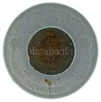 1898KB 1f bronz "Magyar Királyi Váltópénz", "Én a te talizmánod vagyok - mert szerencsét hozok / Gaedicke A szerencsegyűjtödés - Budapest" feliratú Al keretben T:XF,VF patina Adamo K1