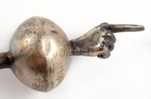 Tóramutató. Ezüst (Ag) antik, orosz, 84 zolotniki jellel. 92 g 38 cm /// Torah pointer. Antique Russ...