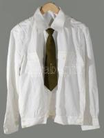 Szovjet, orosz katonai egyenruha garnitúra: ing, nyakkendő, nadrág, zubbony, gyakorló és díszelgő sa...