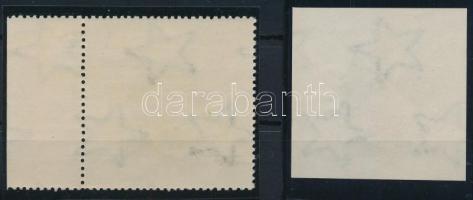 1954 A kiadásra nem került Győzelmi bélyeg ívszéli fogazott és vágott fázisnyomata, a zászló piros s...