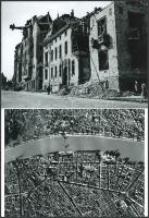 cca 1945 Budapest az ostrom után, 2 db modern nagyítás, jelzés nélkül, 15x21 cm