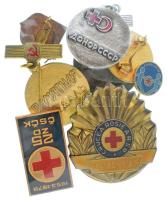 Vegyes, 8db-os külföldi "Vöröskereszt" jelvény tétel, közte Szovjet, Norvégia, Jugoszlávia...