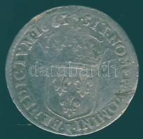Franciaország 1661 1/12 Ecu "Louis XIII." Ag T:3 k./ph