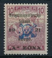 Nyugat-Magyarország II. 1921 Arató 10f (20.000) / Mi 12 Signed: Bodor