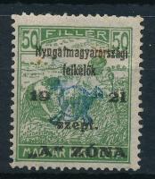Nyugat-Magyarország II. 1921 Arató 50f (18.000) (rozsda) / Mi 16 (stain) Signed: Bodor
