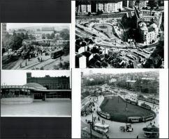 cca 1960 előtti felvételek a budapesti Széll Kálmán/Moszkva térről, 4 db modern nagyítás, jelzés nélkül, 15x21 cm és 10x15 cm