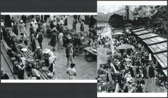 cca 1940 előtti felvételek piacokról (Budapesten és Dubrovnikban), 2 db modern nagyítás, jelzés nélkül, 21x15 cm és 15x21 cm