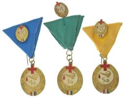 DN(~1970-1980) "Véradásért" (3xklf: 30, 40 és 50 véradás után" részben műgyantás aran...