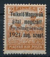 Nyugat-Magyarország I. 1921 Arató 5f próbanyomat Signed: Bodor