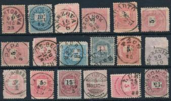 18 db krajcáros bélyeg szép / olvasható bélyegzésekkel