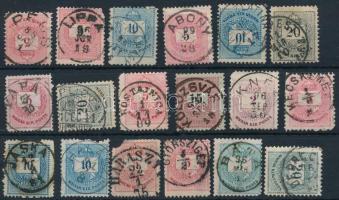 18 db krajcáros bélyeg szép / olvasható bélyegzésekkel