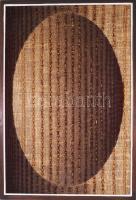 Jelzett iparművész fali kép. Kender, gyapjú, fa. 95x67 cm