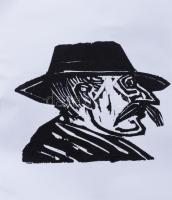 Perei Zoltán (1913-1992): Nyomódúc. Nyomódúcról készült grafikával ellátott papírtokban. 7x9 cm.