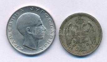 Jugoszlávia 1938. 10D Ni "II. Péter" + Szerbia 1884. 10p Cu-Ni T:AU,XF patina
Yugoslavia ...