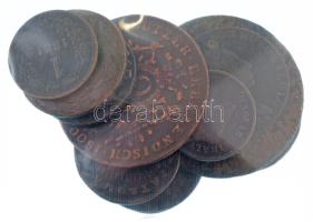 1763-1881. 11db-os Habsburg Cu érmetétel T:VF-VG