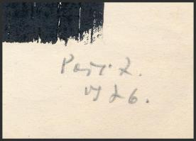 Perei Zoltán (1913-1992): Kirándulók, 1976. Fametszet, papír. Jelzett. Egészen apró lapszéli szakadá...